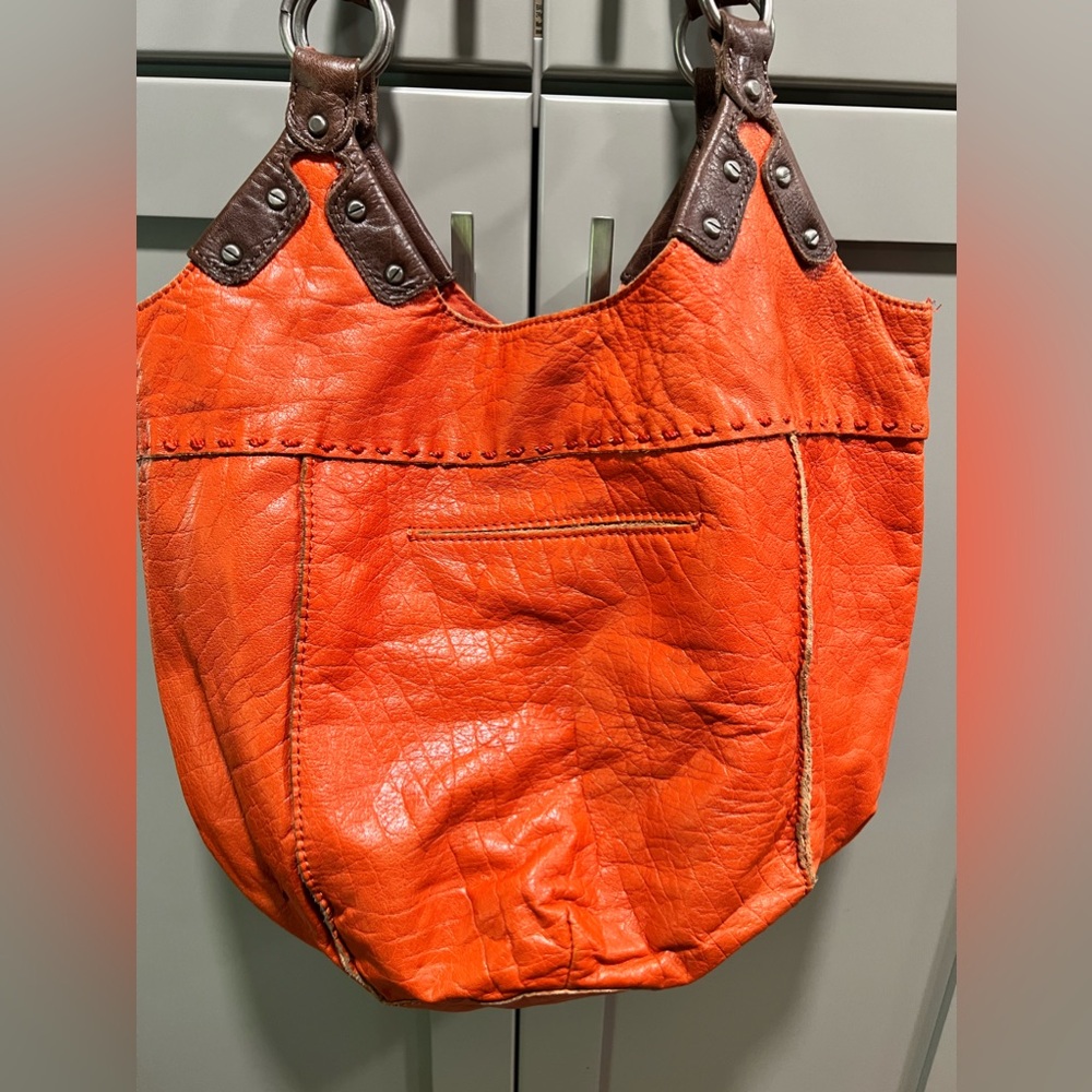 The Sak Orange Leather Shoulder Bag - Picture 2 of 11